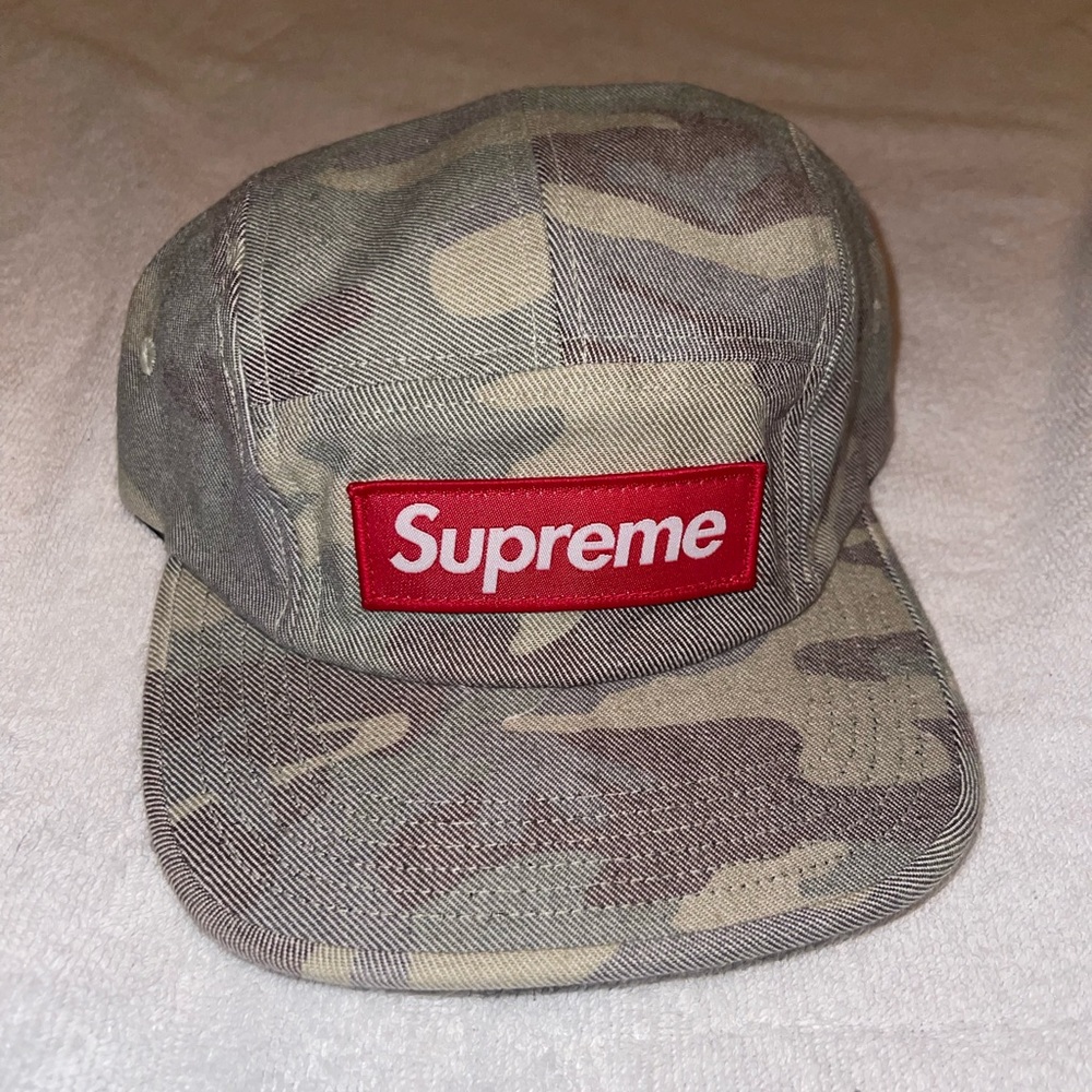 LIMITED Supreme Washed Out Camo Camp Cap Woodland Camo